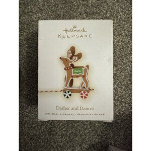Hallmark Keepsake Ornament 2009 Dasher And Dancer Gingerbread Reindeer NIB